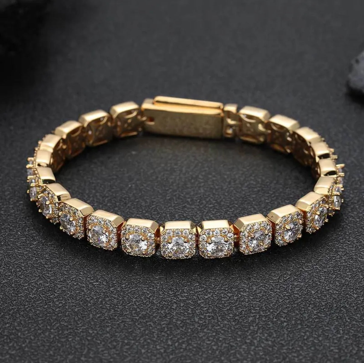 【Ice140】Cube Tennis Chain Bracelet