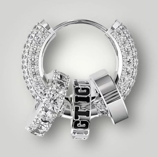 【Ice33】Iced Out Ring Pierce