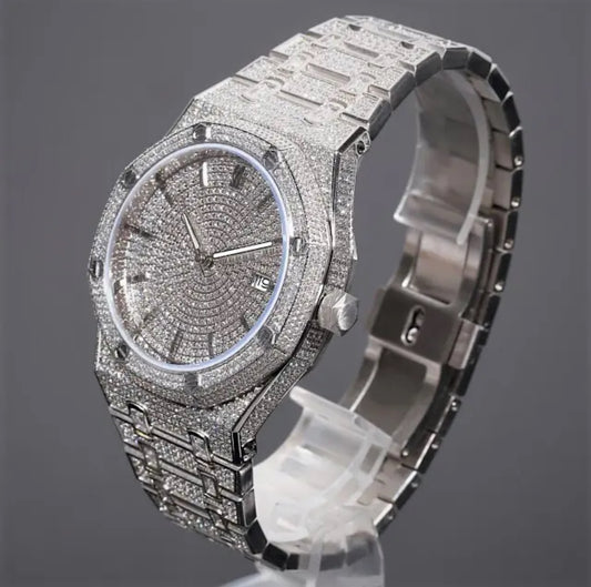 【Ice71】Iced Out Royal Diamond Watch【Moissanite/SILVER】