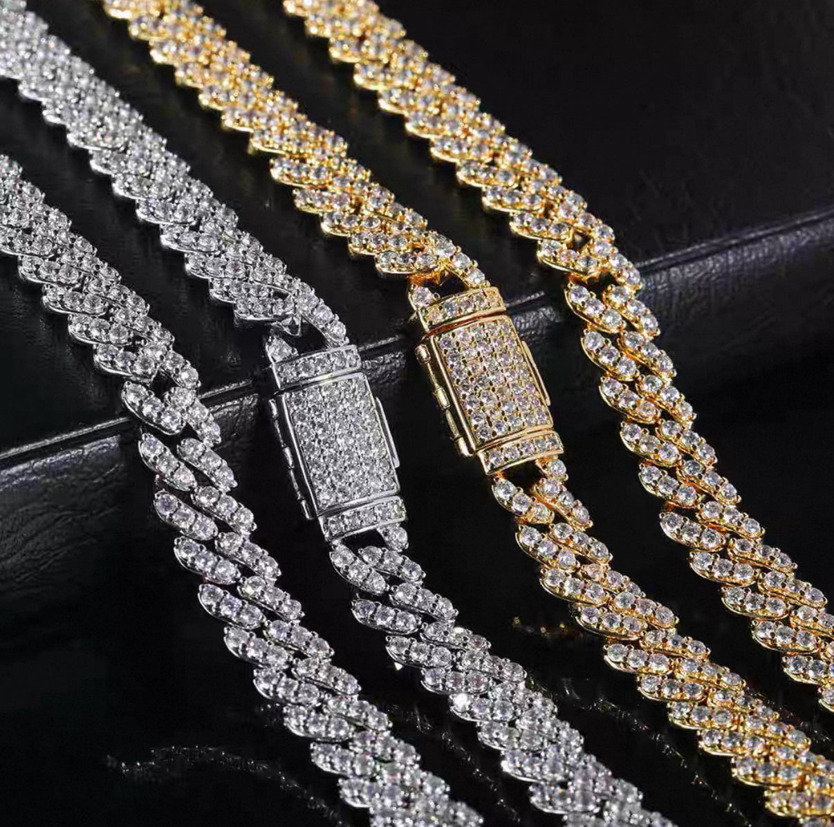 【Ice127】Moissanite Iced Out Prong Chain Necklace (6mm)