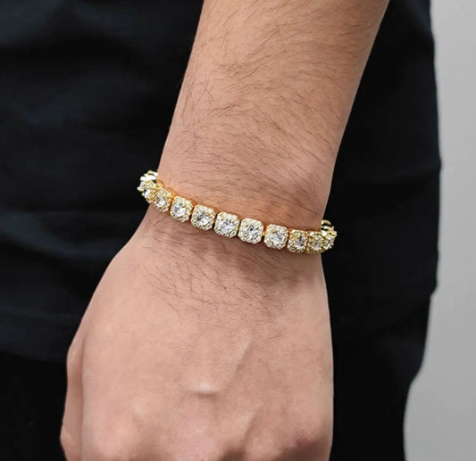 【Ice140】Cube Tennis Chain Bracelet