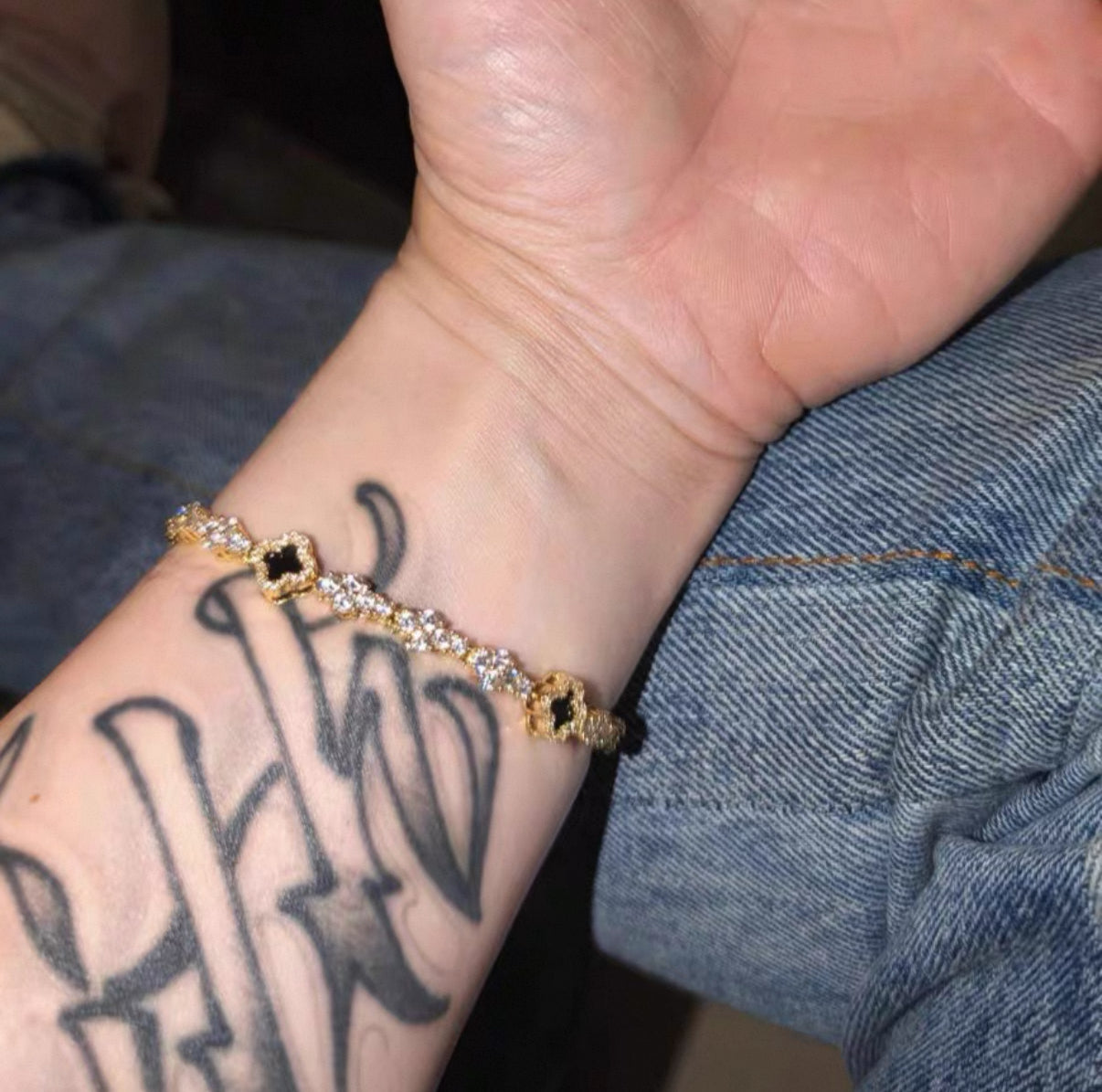 【Ice90】Luxury Clover Triple Cut Tennis Chain Bracelet【Moissanite】