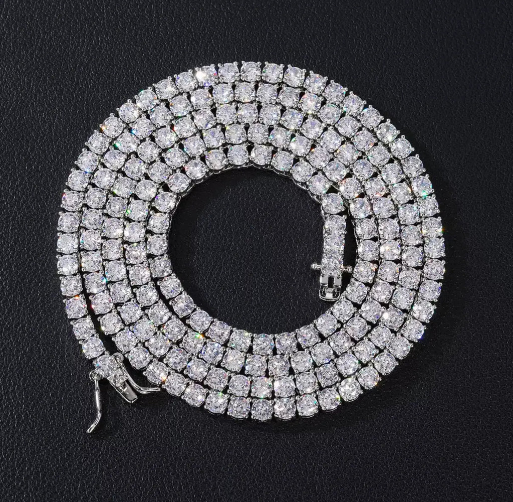 【Ice77】Tennis Chain Necklace【Moissanite/2mm】