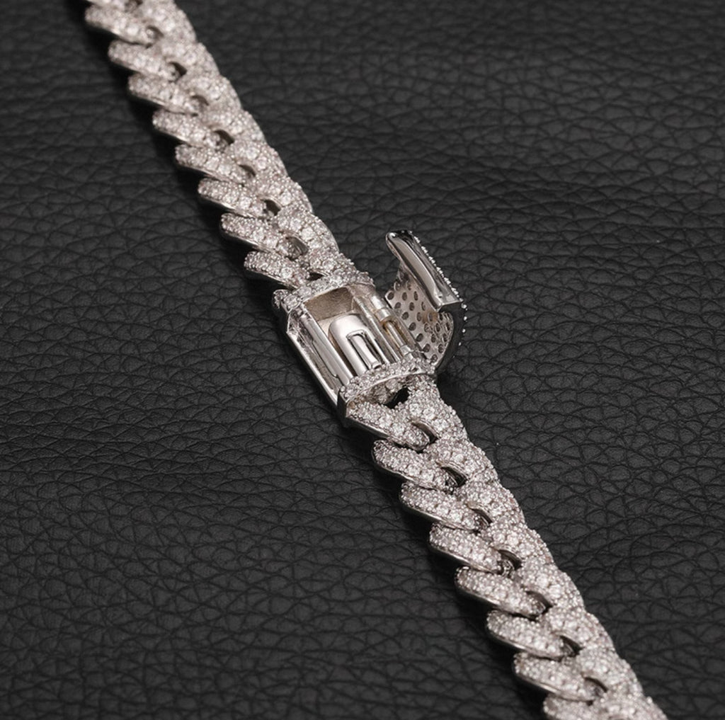【Ice103】Iced Out Prong Chain Necklace【Moissanite/8mm】