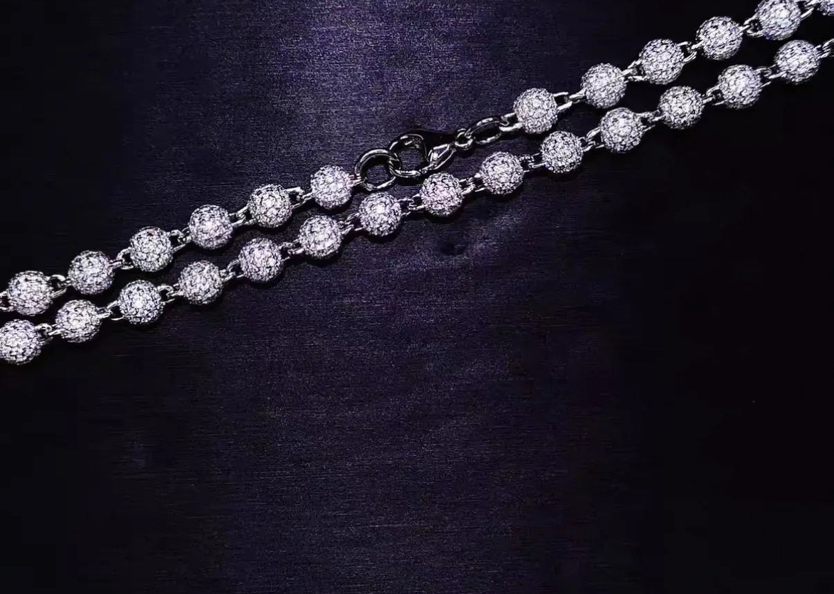【Ice46】Iced Out Ball Chain Necklace