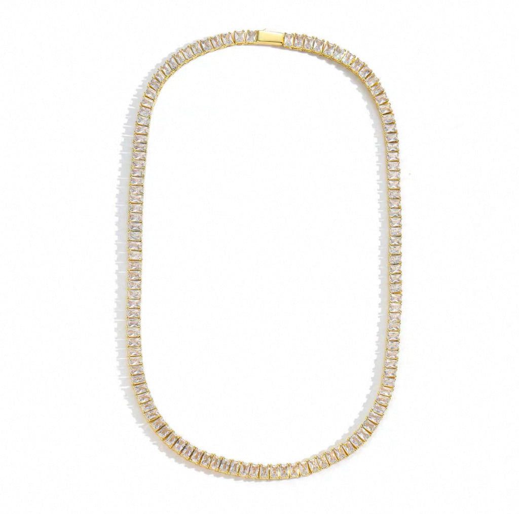 【Ice57】Baguette Tennis Chain Necklace