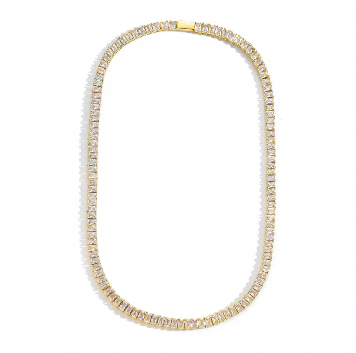 【Ice57】Baguette Tennis Chain Necklace