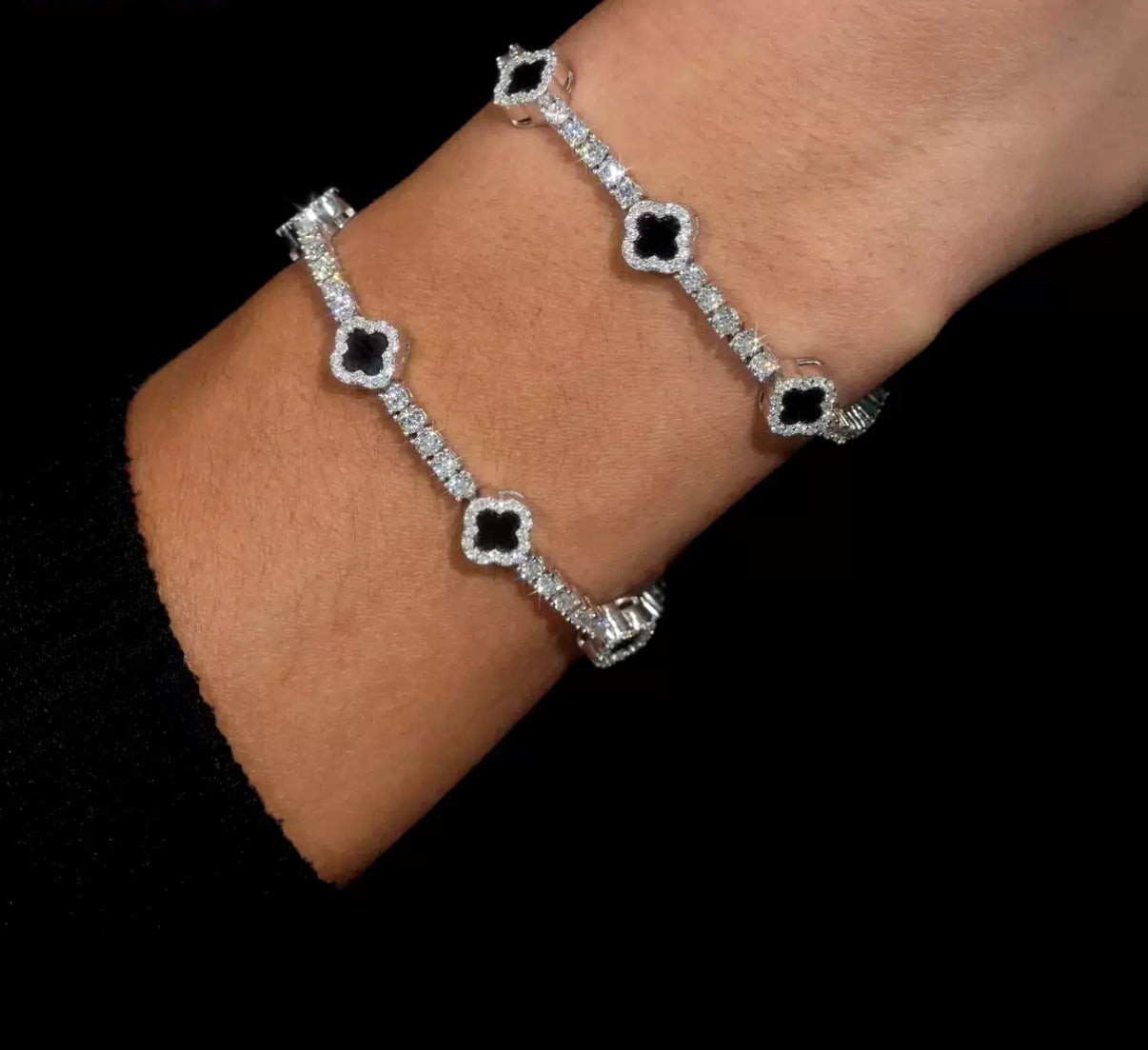 【Ice87】Clover Tennis Bracelet【Moissanite】
