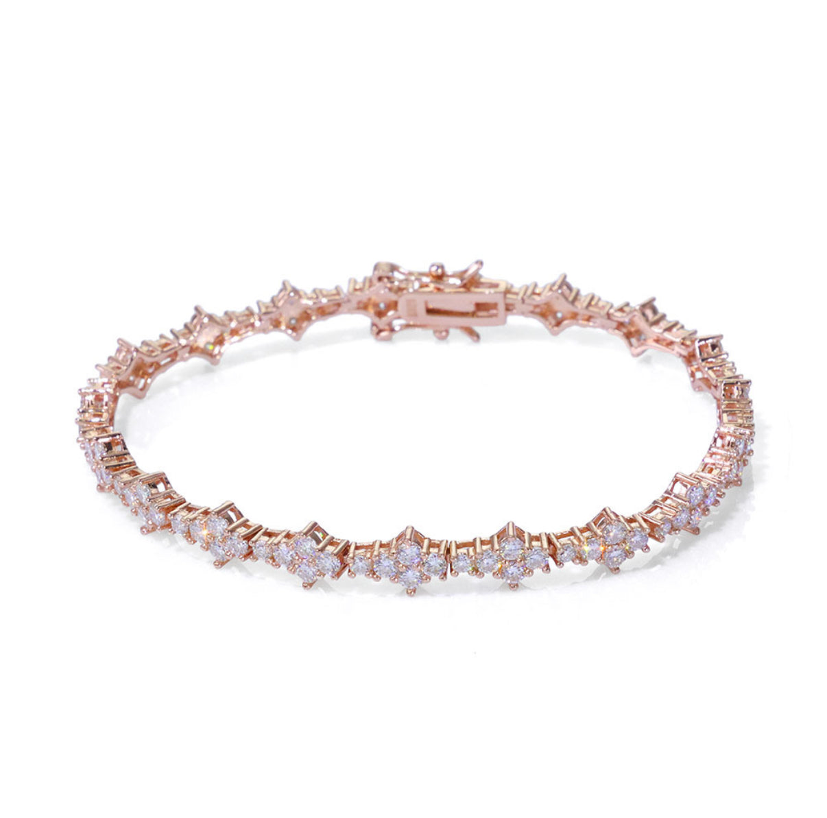 【Ice107】Triple Cut Tennis Chain Bracelet【Moissanite】