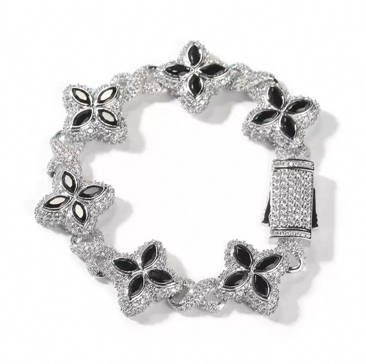 【Ice137】Velour Flower Link Bracelet