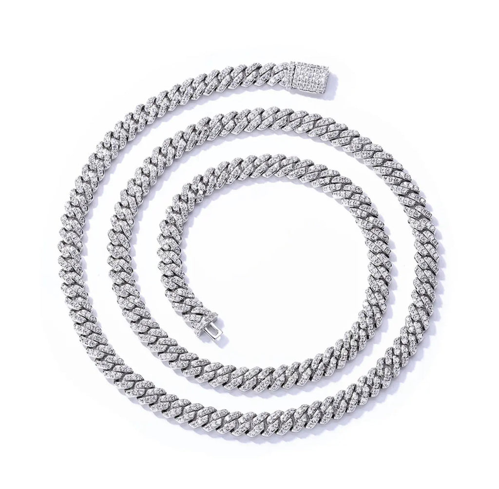 【Ice98】Iced Out Prong Chain Necklace
