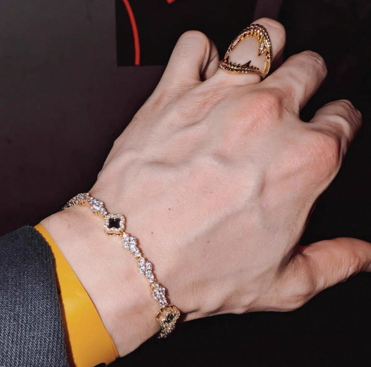 【Ice90】Luxury Clover Triple Cut Tennis Chain Bracelet【Moissanite】