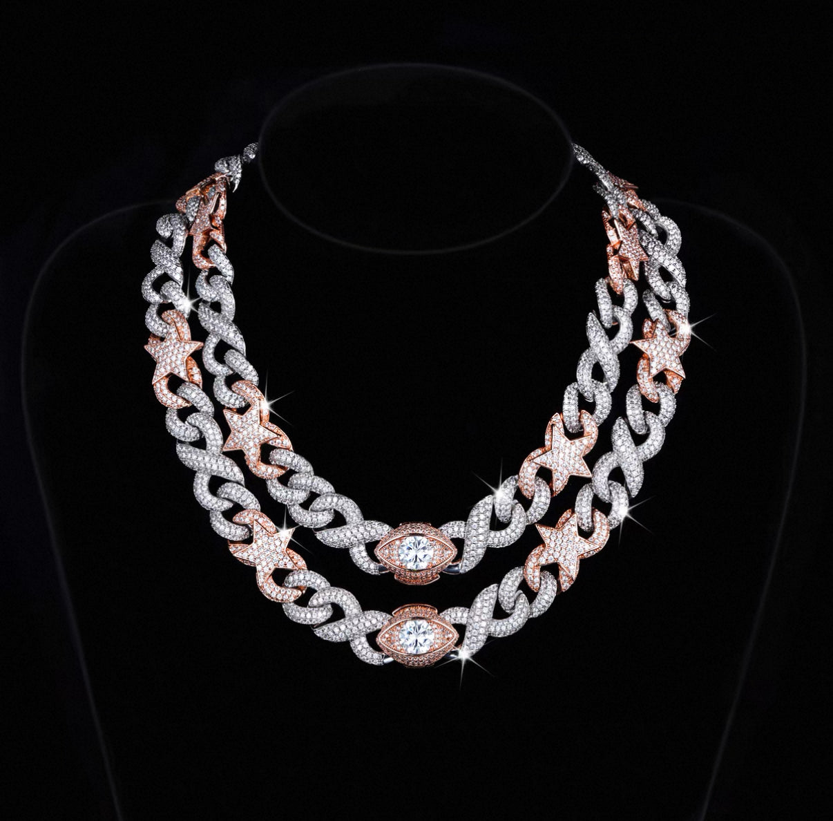 【Ice139】Star Blaze Miami Chain Necklace