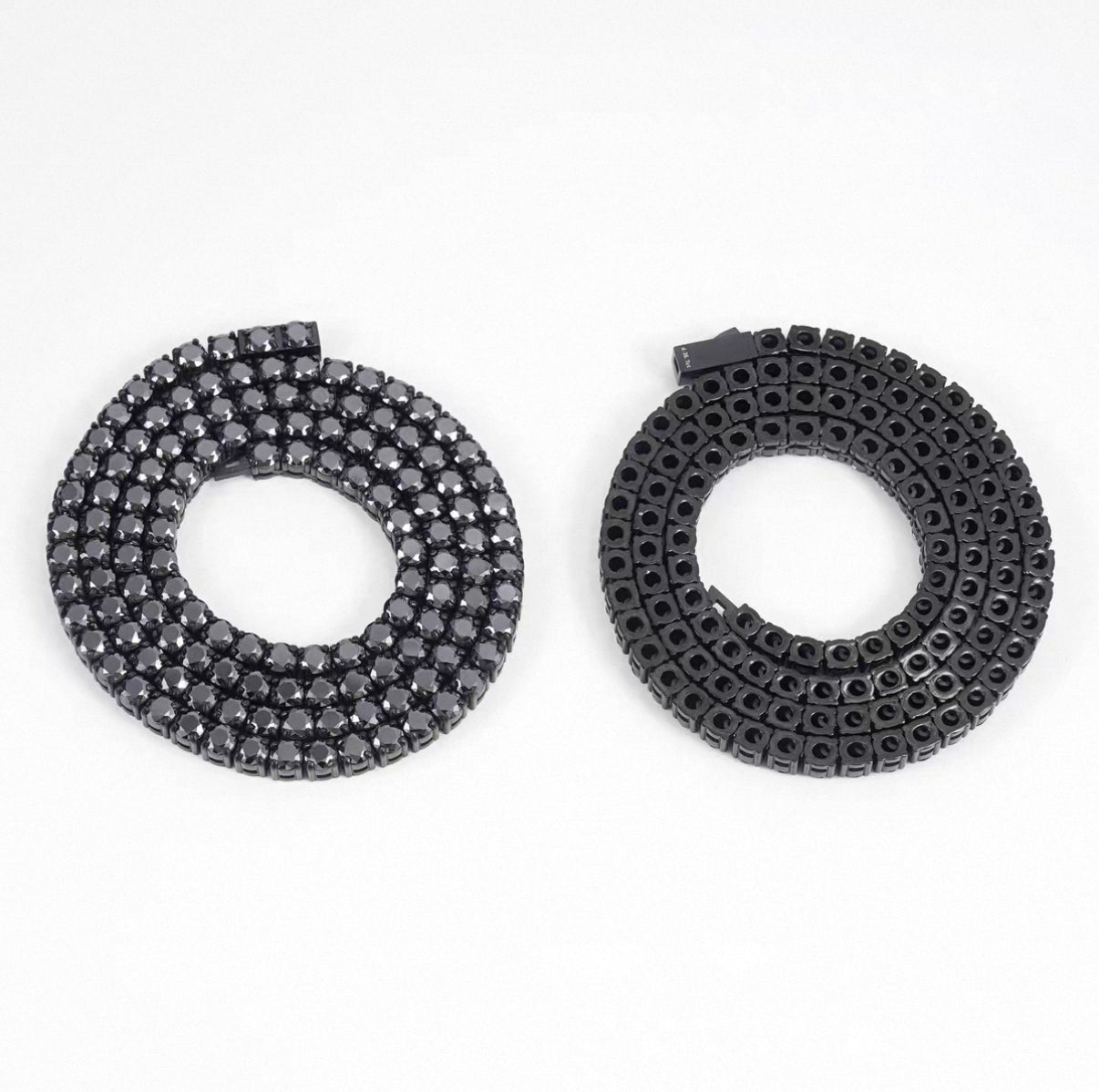 【Ice130】Black Moissanite Tennis Chain Necklace