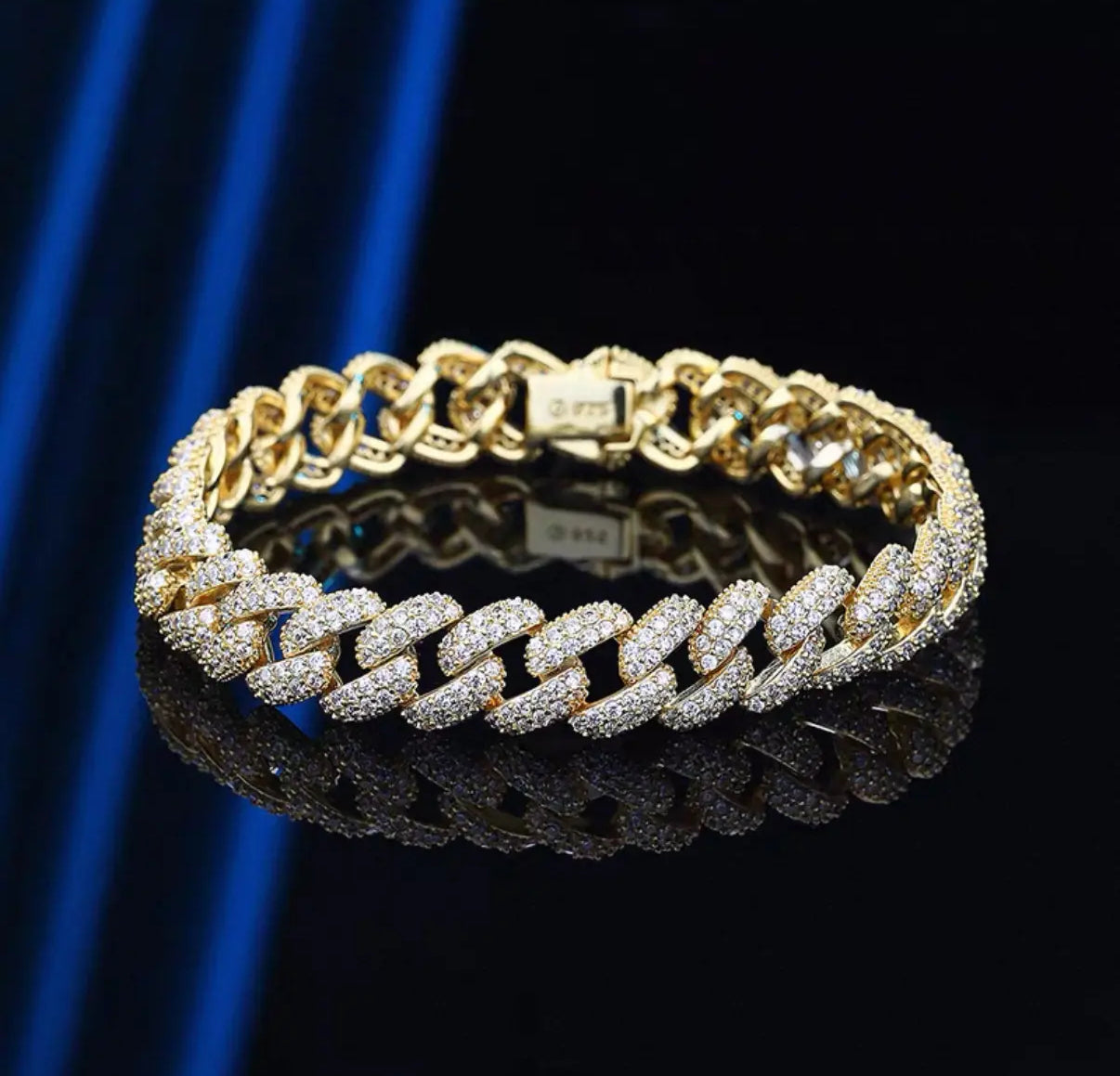 【Ice117】Iced Out Prong Chain Bracelet(9mm)