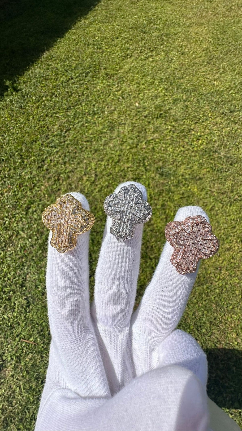 【Ice34】Cross Baguette Ring