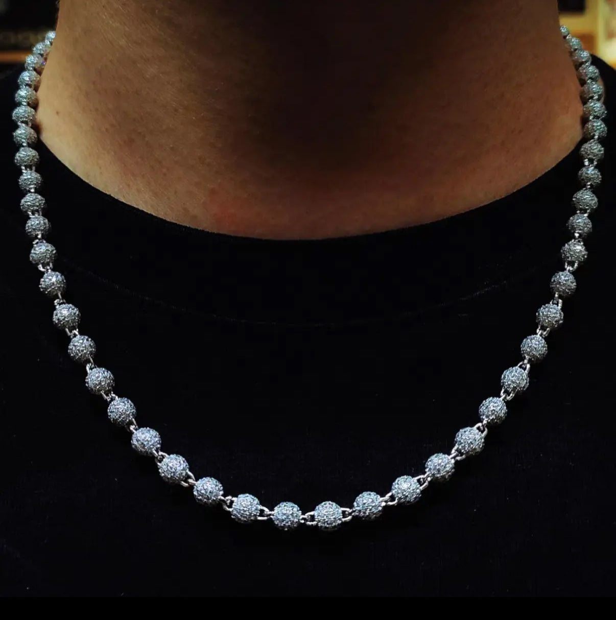 【Ice46】Iced Out Ball Chain Necklace
