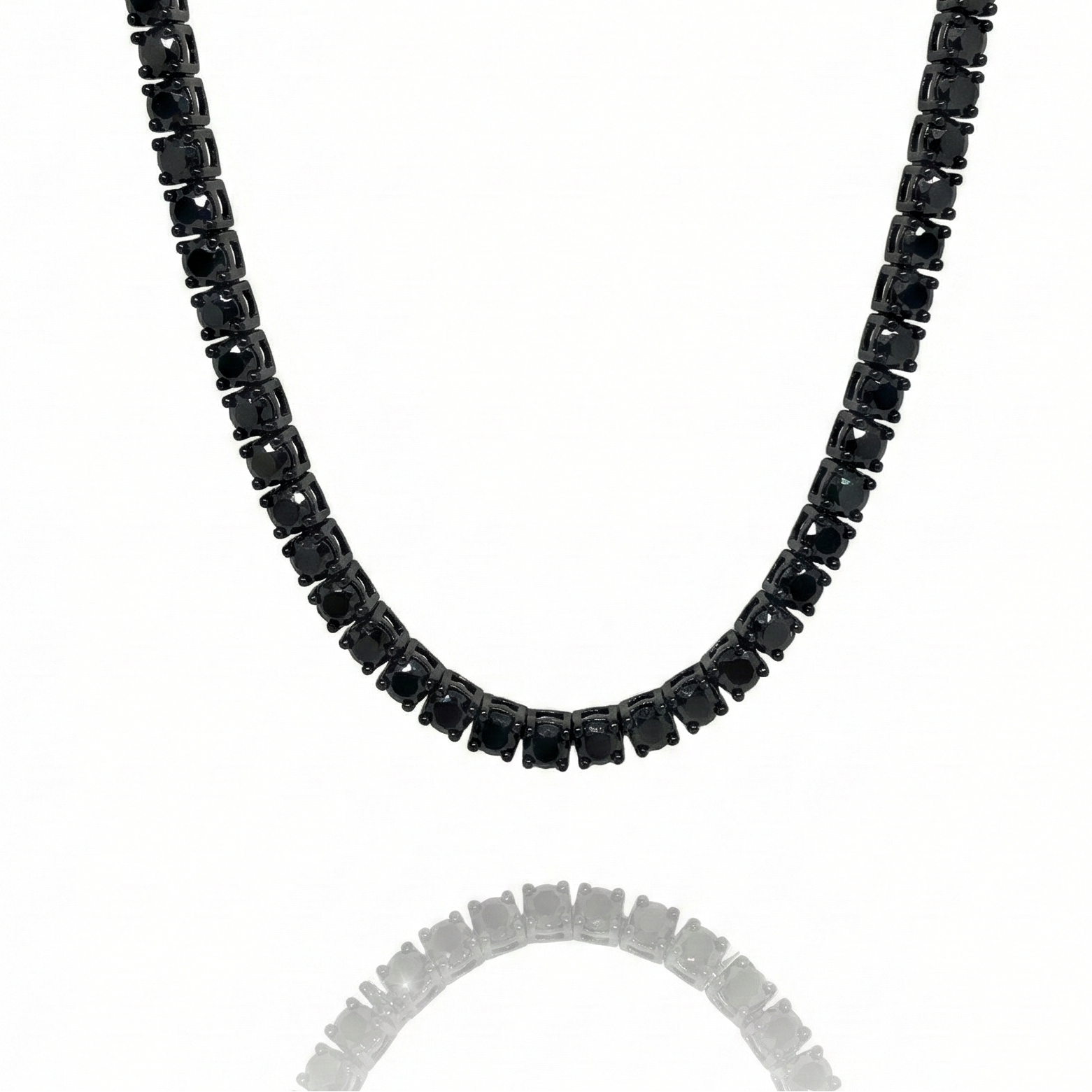 【Ice130】Black Moissanite Tennis Chain Necklace