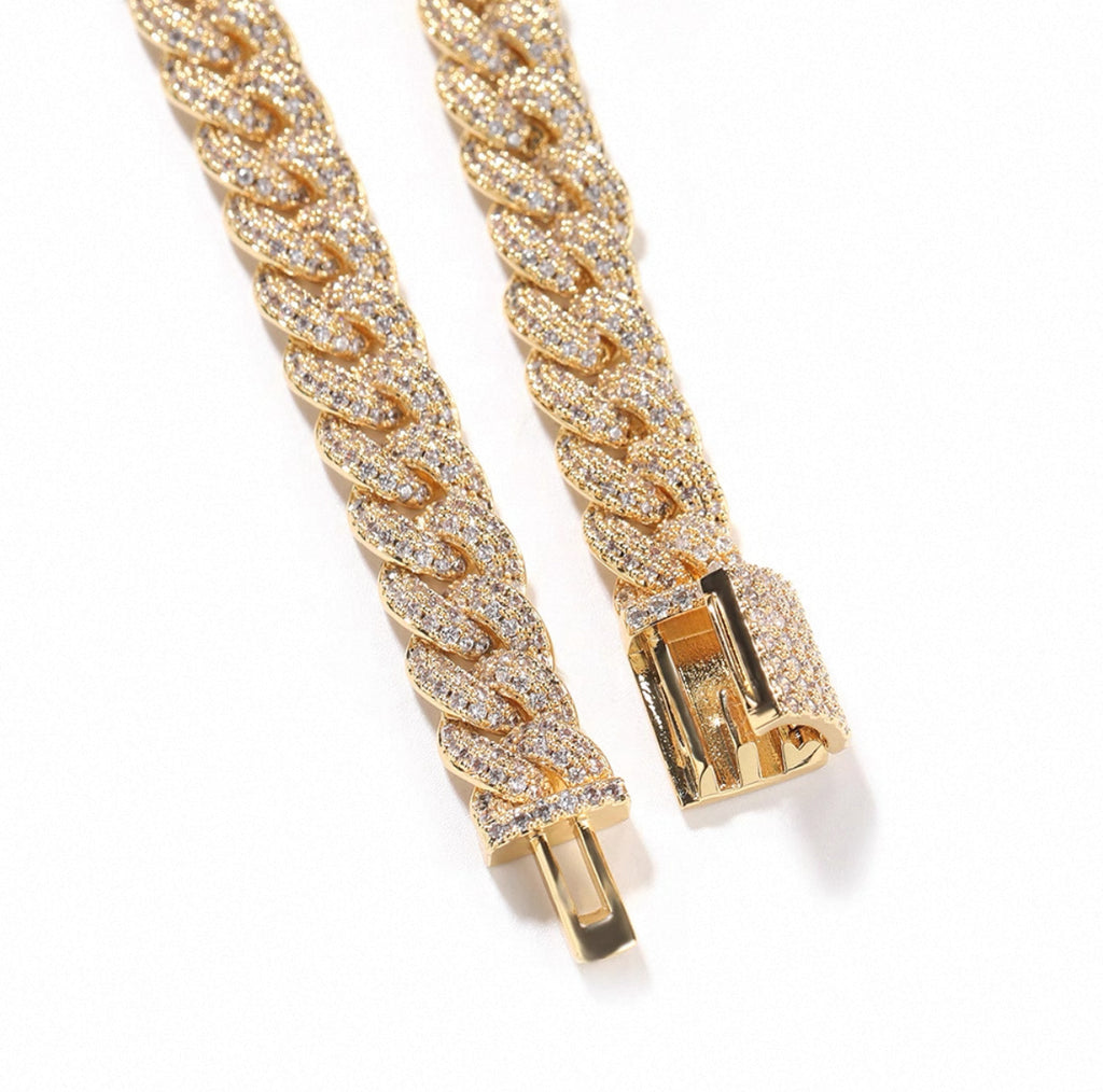 【Ice103】Iced Out Prong Chain Necklace【Moissanite/8mm】