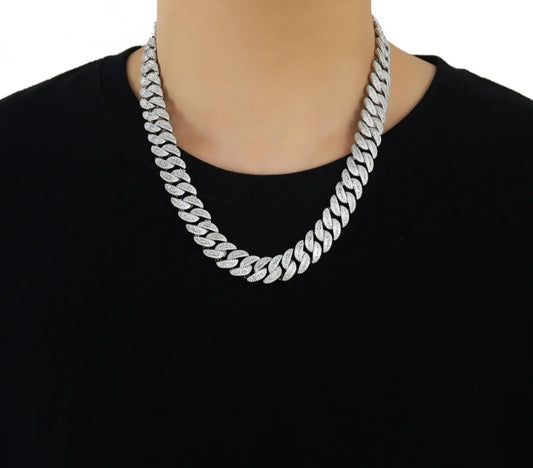 【Ice52】Iced Out Miami Chain Necklace(18mm)