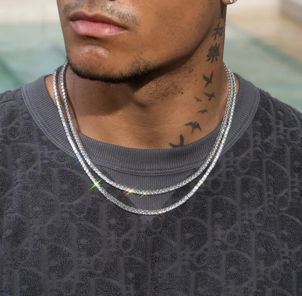 【Ice78】Tennis Chain Necklace【Moissanite/3mm】