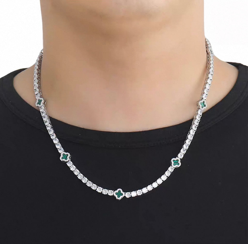【Ice106】Clover Tennis Chain Necklace