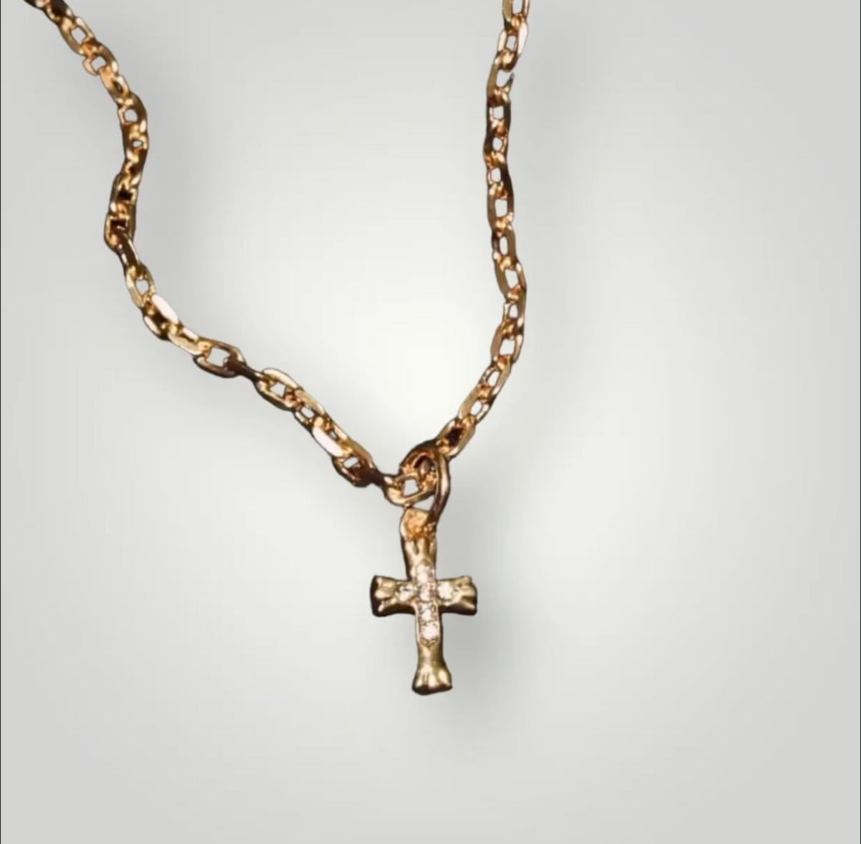 【Ice32】18k Plating Single Cross Necklace
