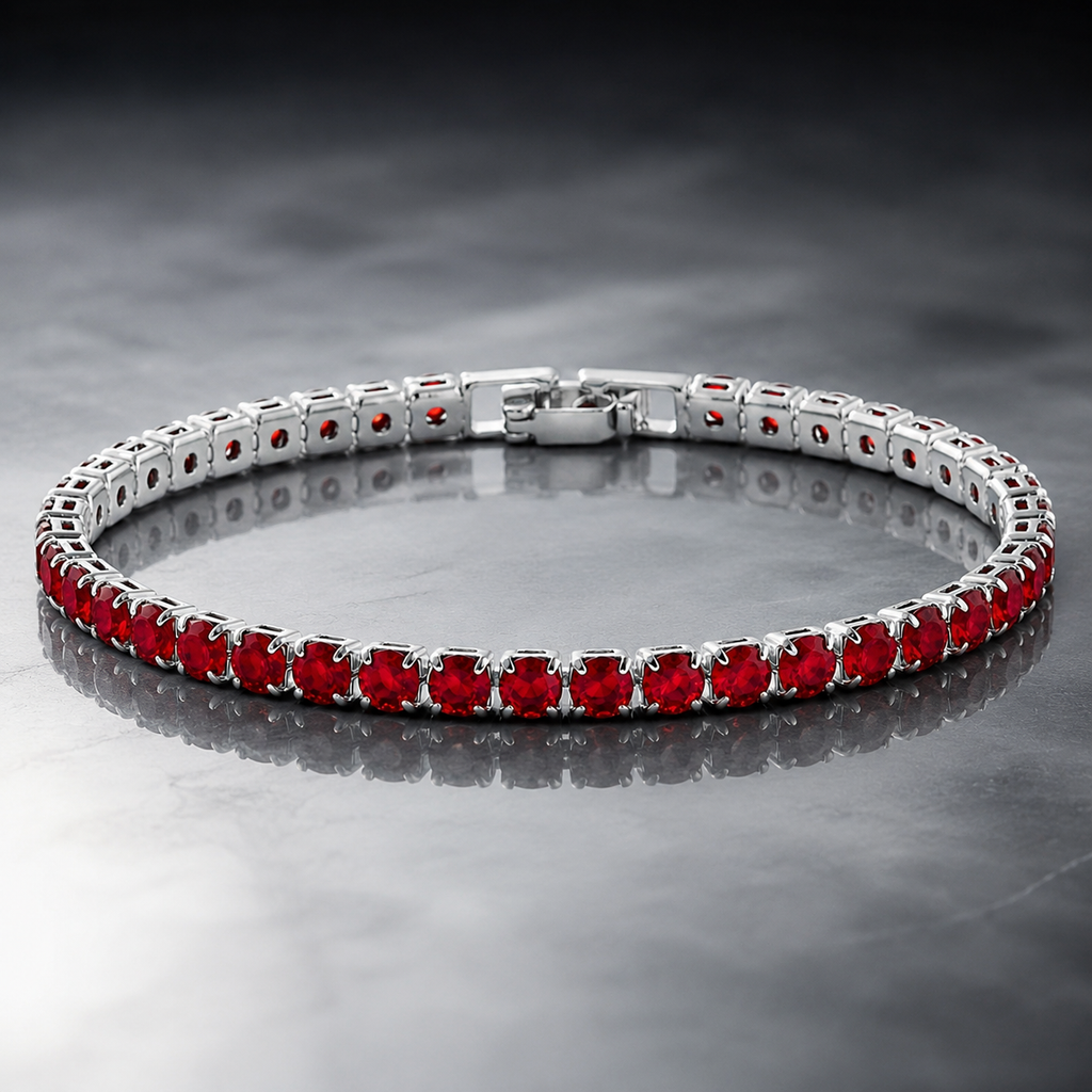 【Ice220】Red Tennis Chain Bracelet