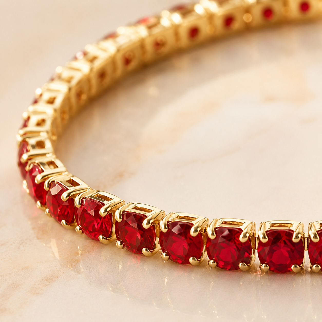 【Ice220】Red Tennis Chain Bracelet