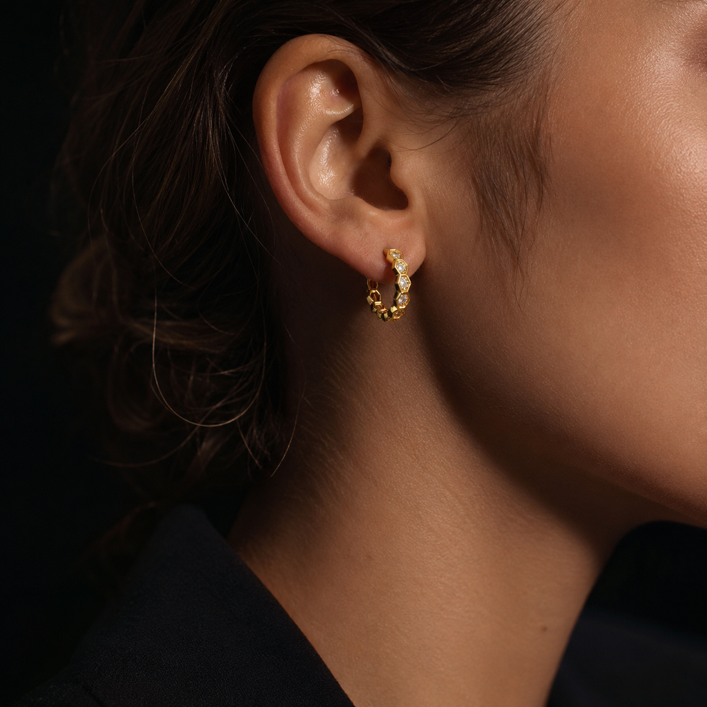 【Ice232】Honeycomb Hoop Pierce