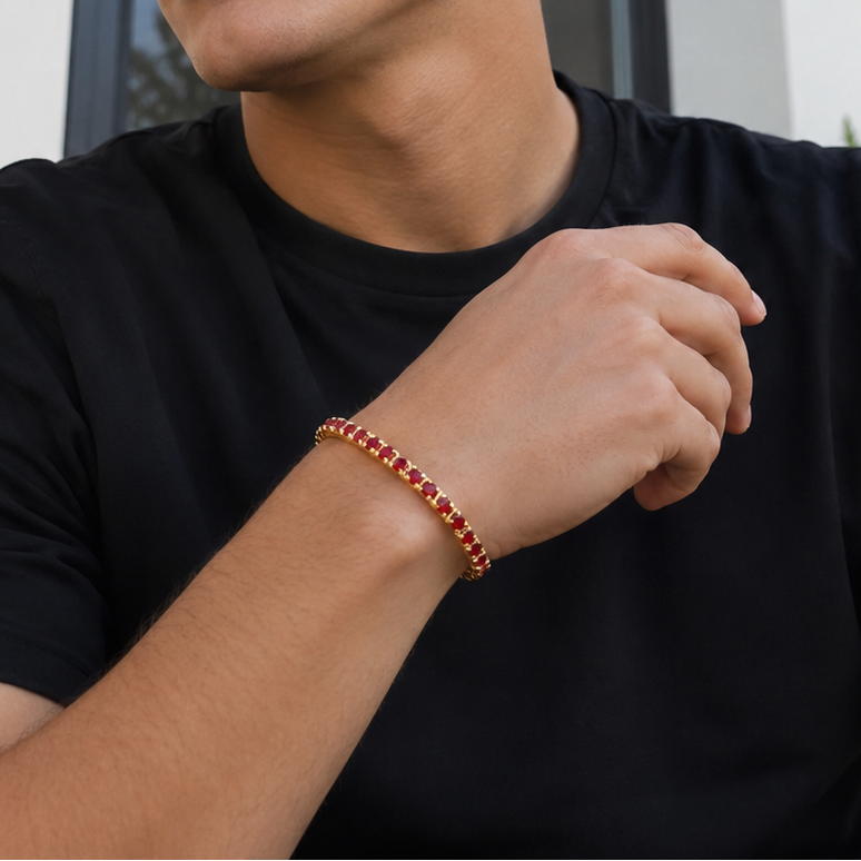 【Ice220】Red Tennis Chain Bracelet