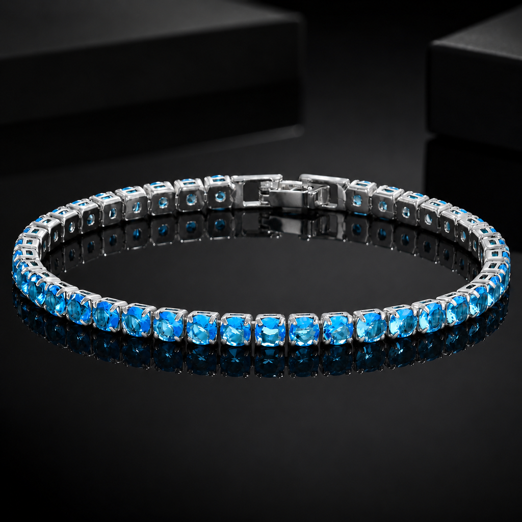 【Ice221】Blue Tennis Chain Bracelet