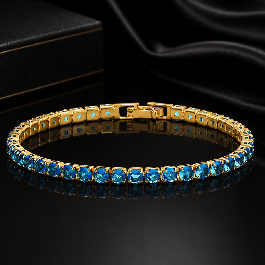 【Ice221】Blue Tennis Chain Bracelet