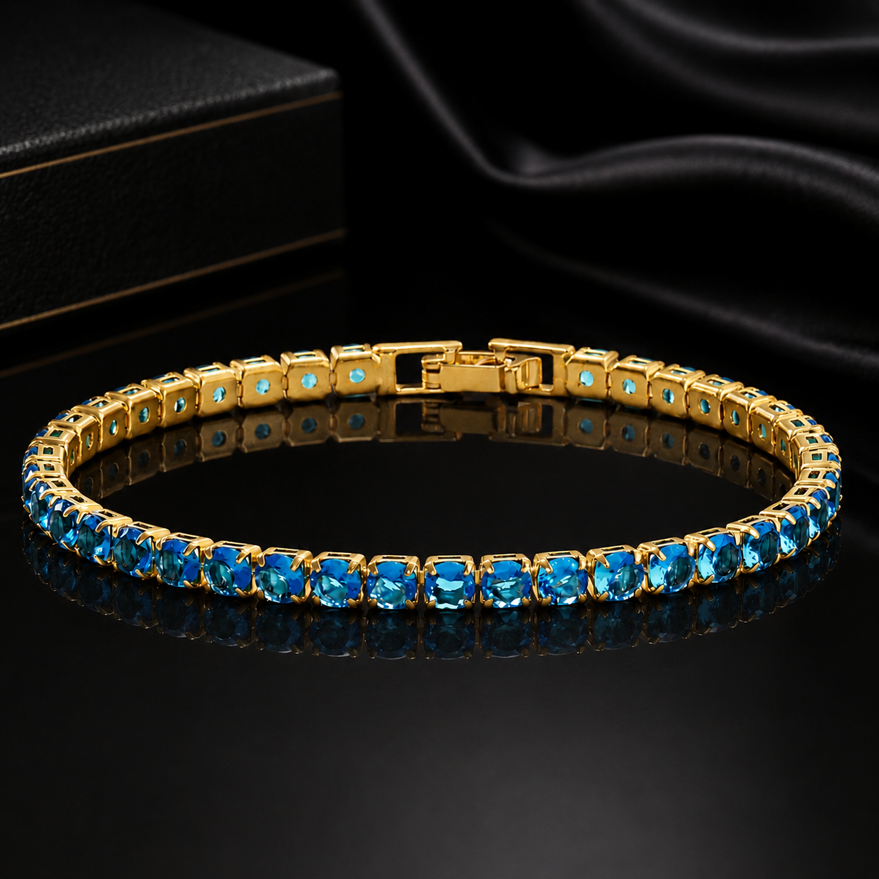 【Ice221】Blue Tennis Chain Bracelet