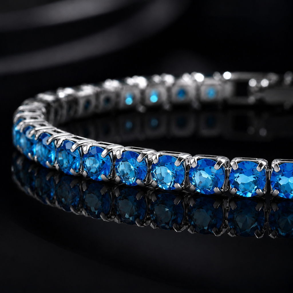 【Ice221】Blue Tennis Chain Bracelet