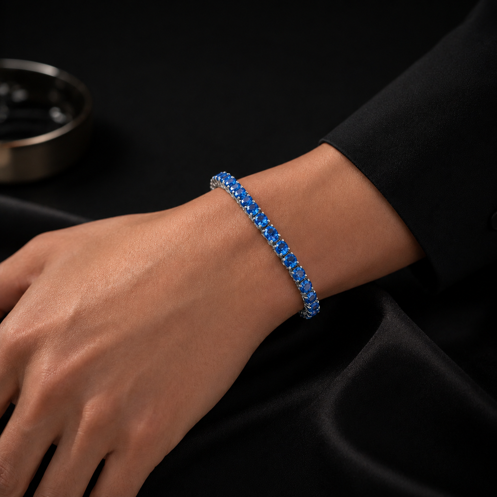 【Ice221】Blue Tennis Chain Bracelet