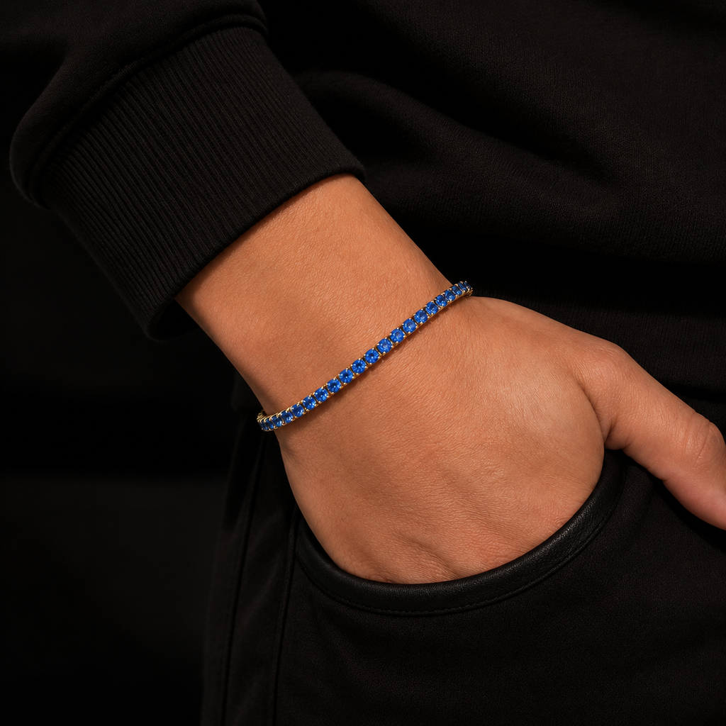 【Ice221】Blue Tennis Chain Bracelet