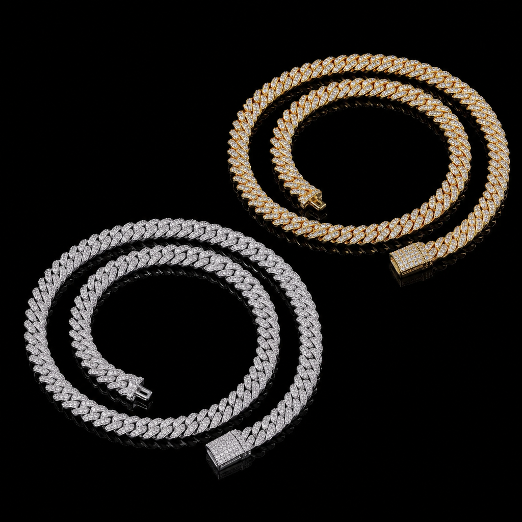 【Ice98】Iced Out Prong Chain Necklace