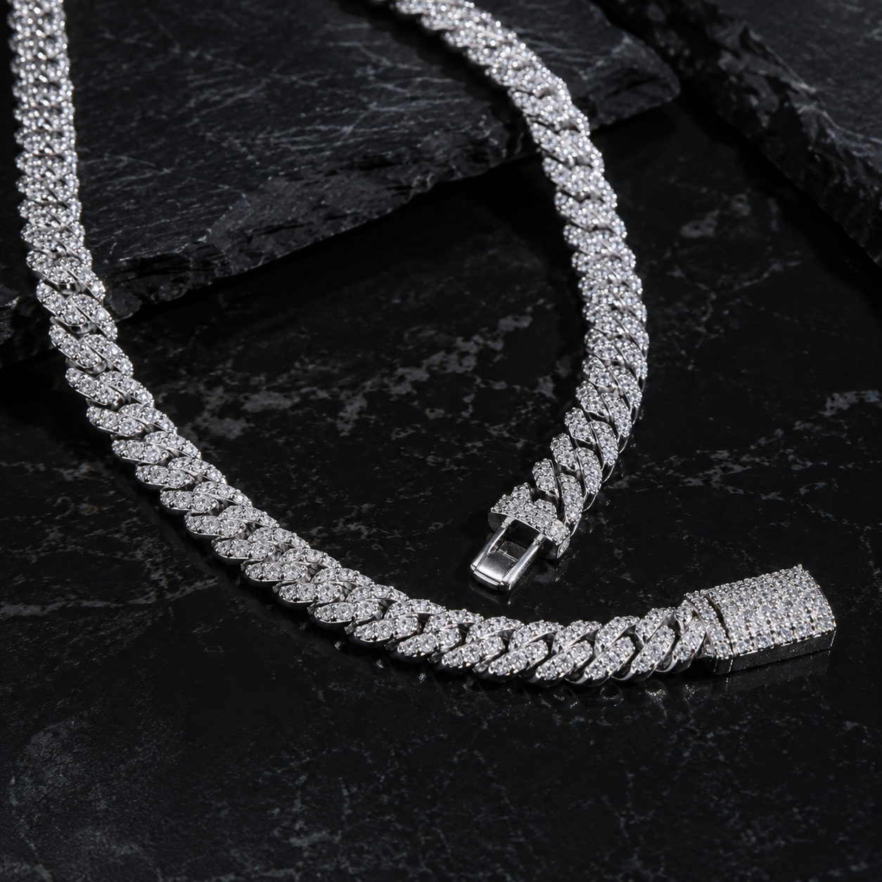 【Ice98】Iced Out Prong Chain Necklace