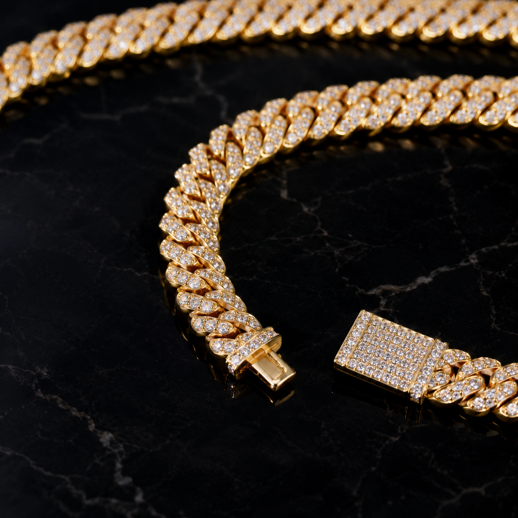 【Ice98】Iced Out Prong Chain Necklace