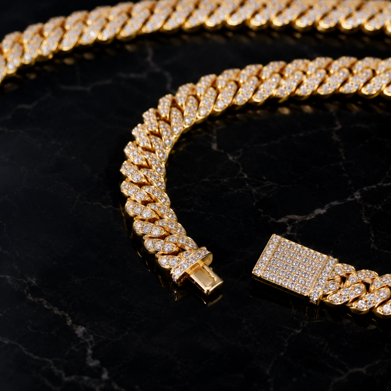 【Ice98】Iced Out Prong Chain Necklace