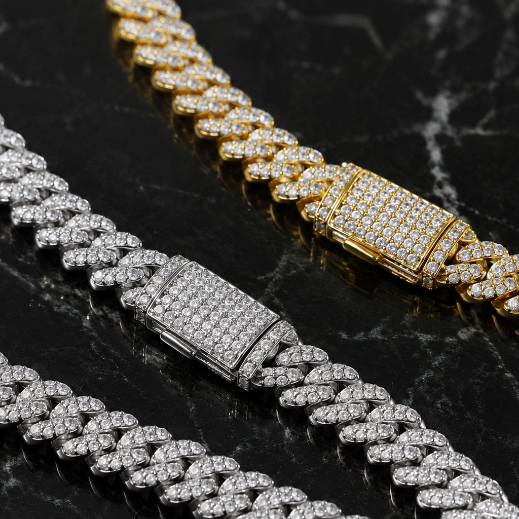 【Ice98】Iced Out Prong Chain Necklace