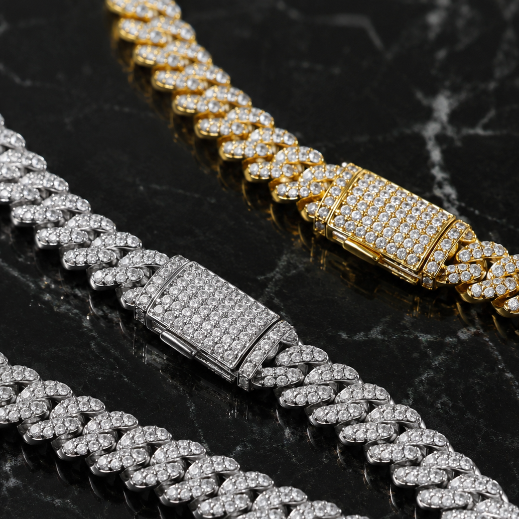 【Ice98】Iced Out Prong Chain Necklace