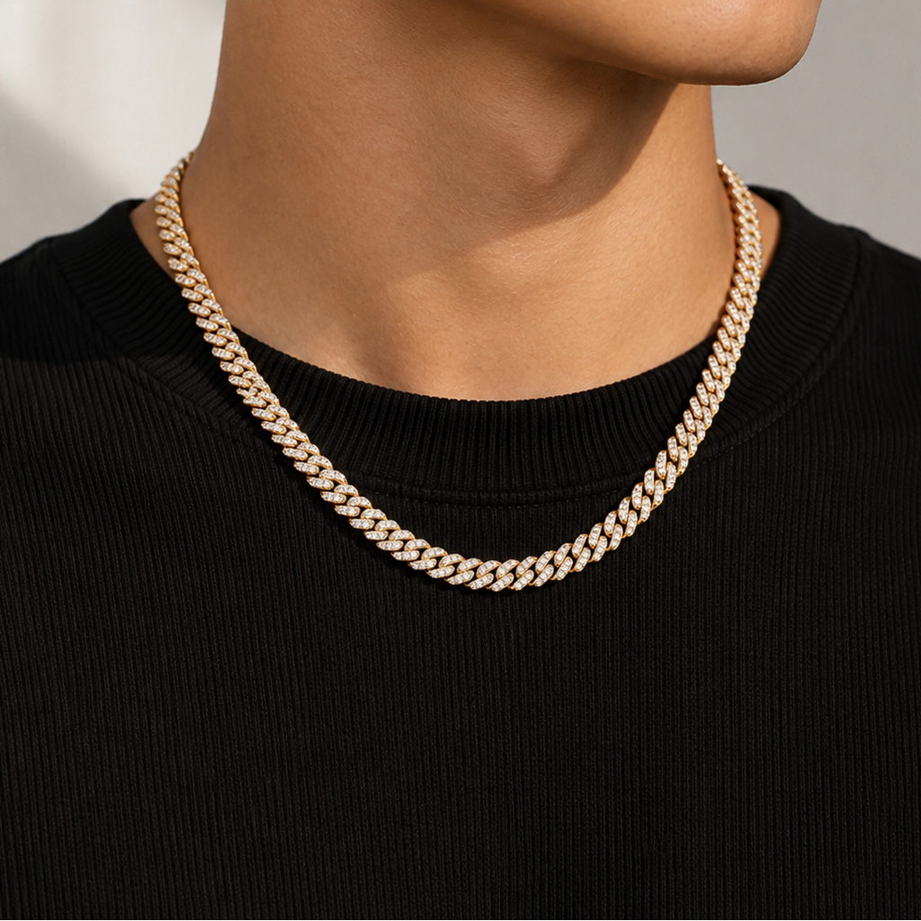 【Ice98】Iced Out Prong Chain Necklace