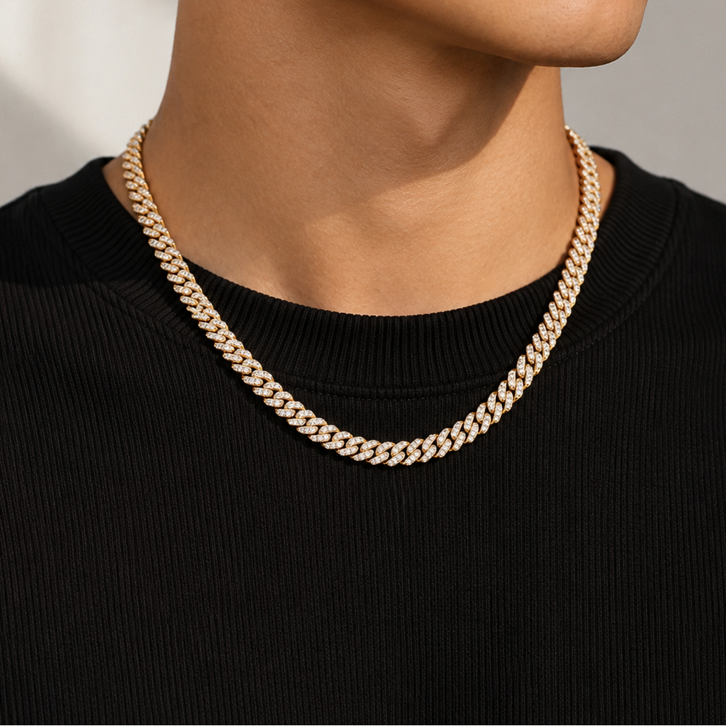 【Ice98】Iced Out Prong Chain Necklace