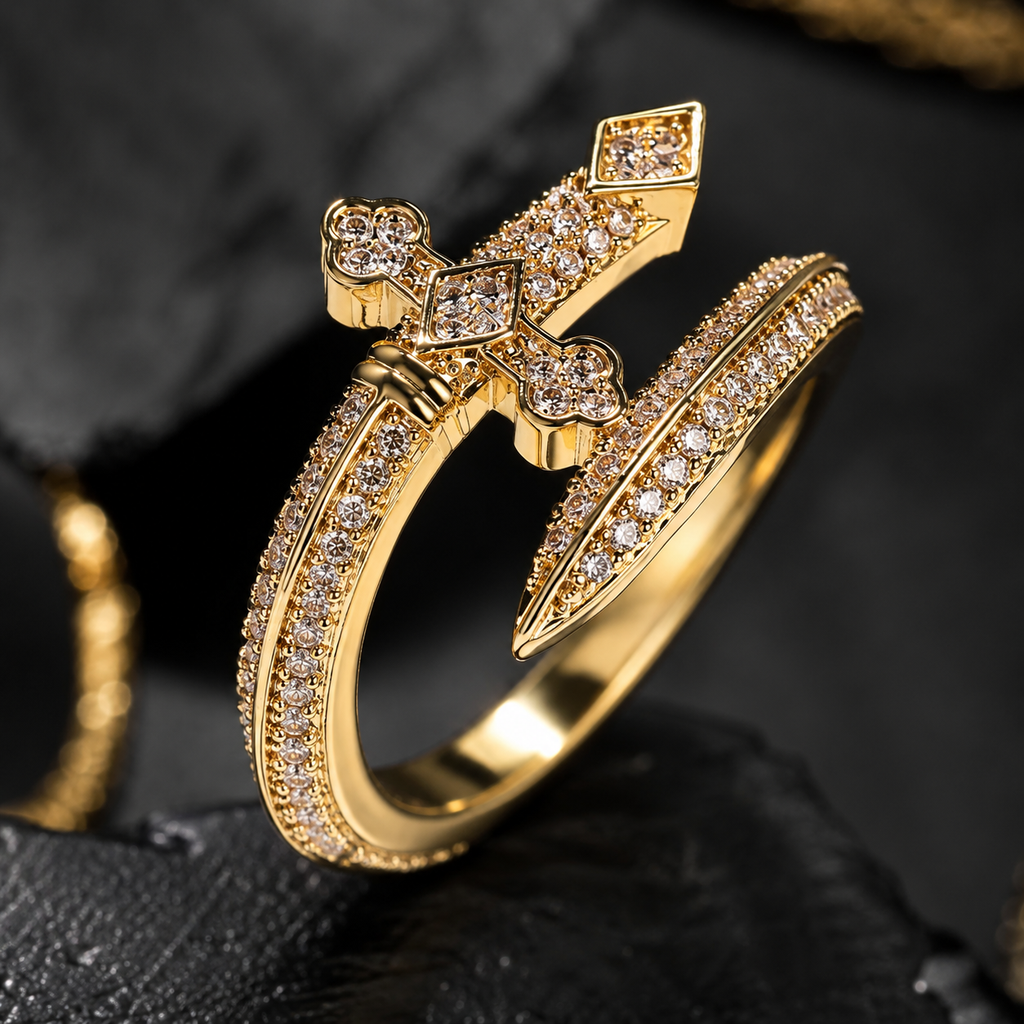 【Ice15】Iced Out Sword Ring