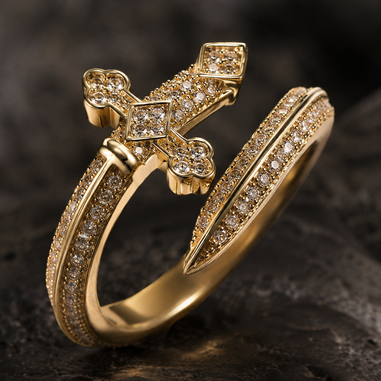 【Ice15】Iced Out Sword Ring
