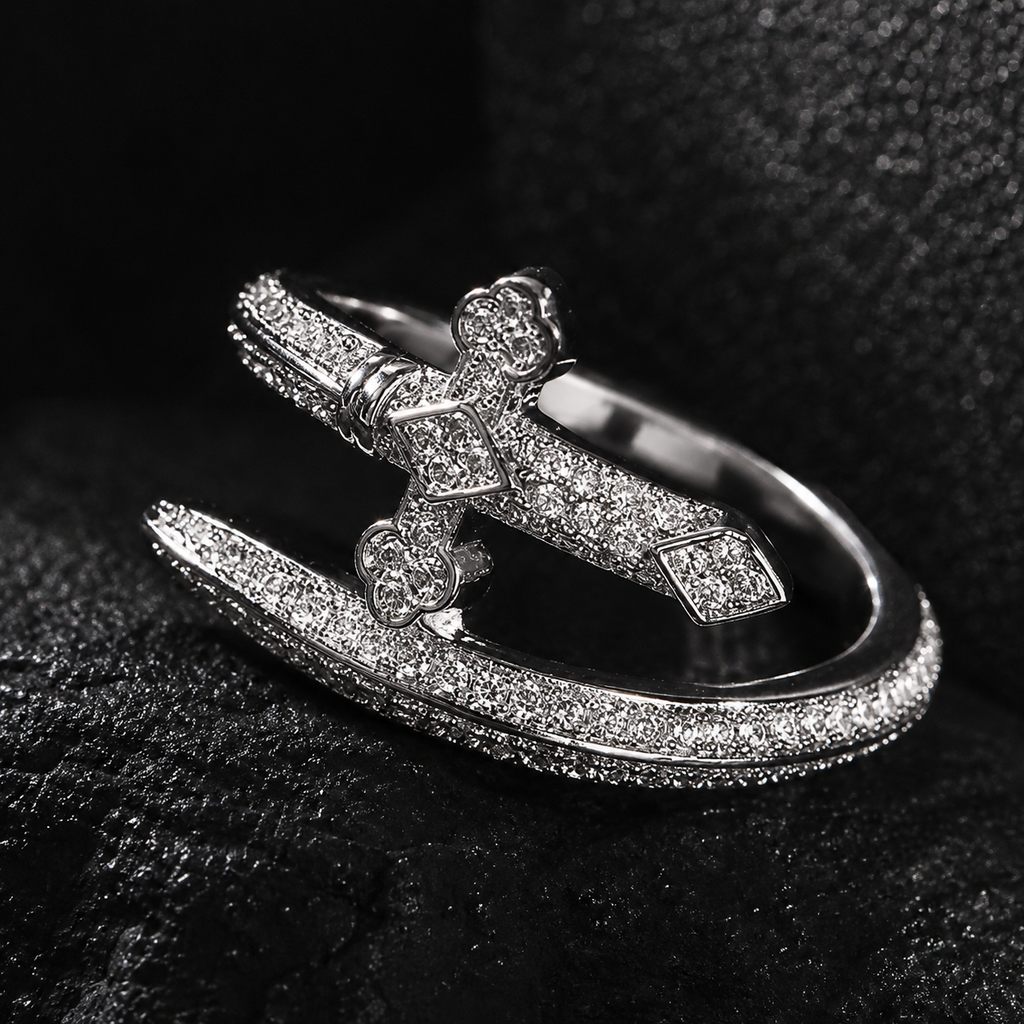 【Ice15】Iced Out Sword Ring