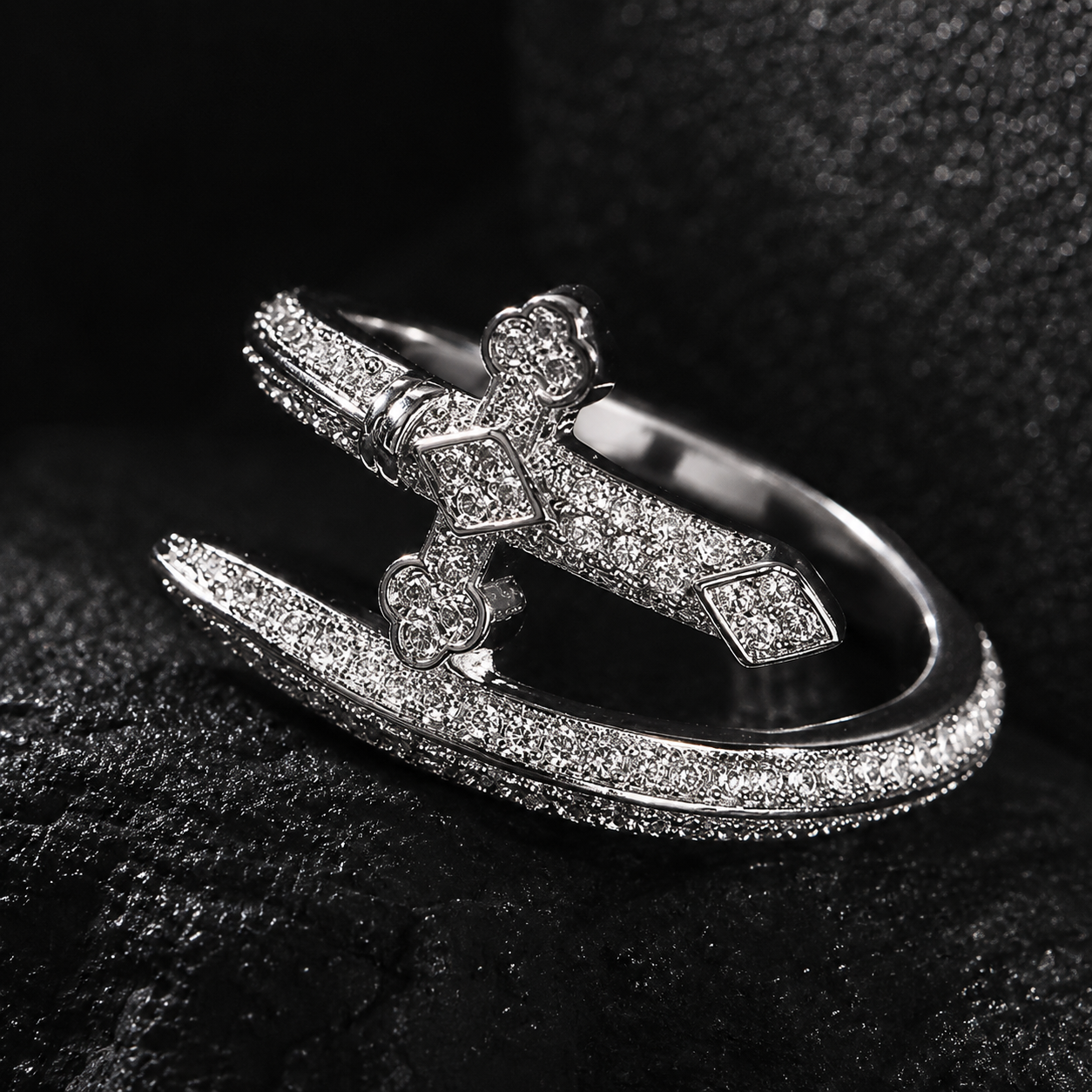 【Ice15】Iced Out Sword Ring