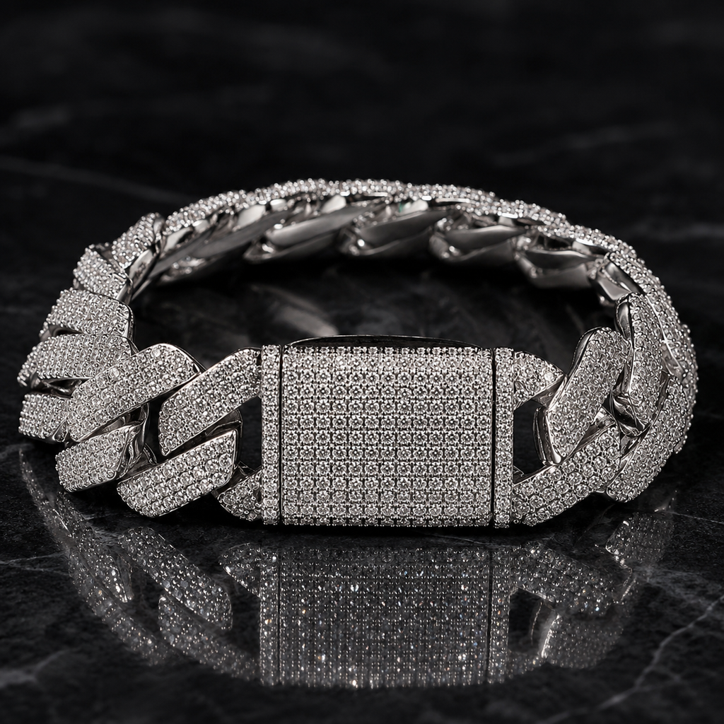 【Ice47】Iced Out Miami Cuban Chain Bracelet(20mm)